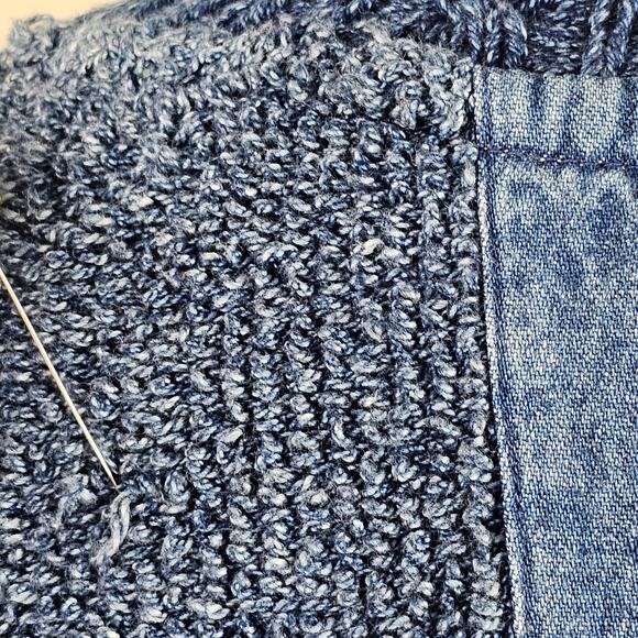 Blue Willi's cotton Indigo dyed roll neck oversized pullover sweater size Small - Picture 11 of 11